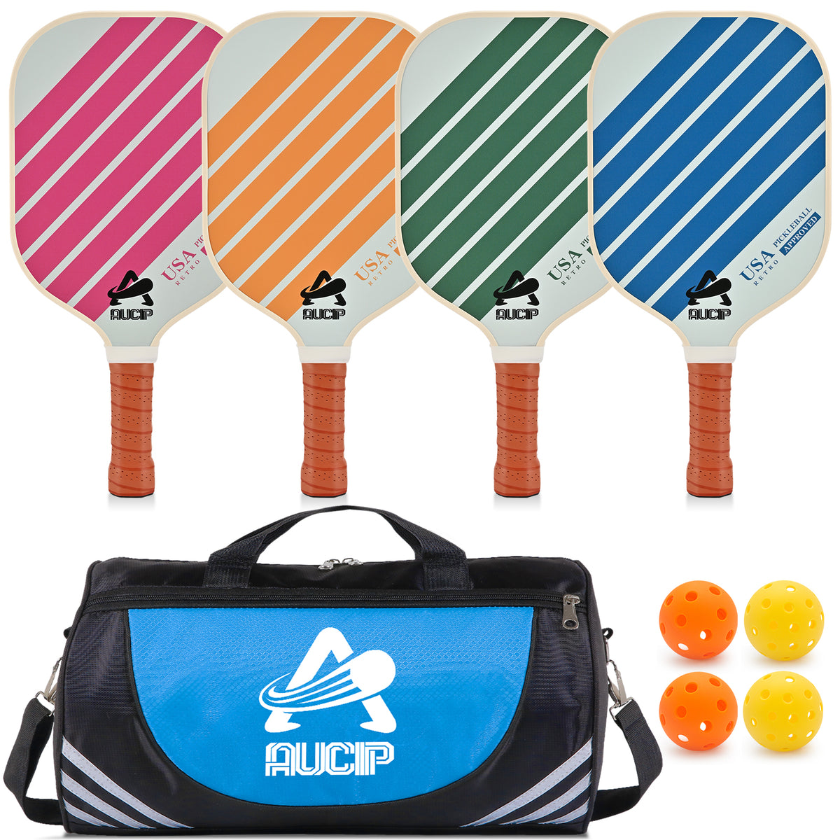 USAPA Approved Paddles Of 2 Or 4 - USAPA Approved Fiberglass, Includes Balls & Carry Bag Pickleball Paddles Set USAPA Approved Paddles Of 2 Or 4 - USAPA Approved Fiberglass, Includes Balls & Carry Bag Pickleball Paddles Set