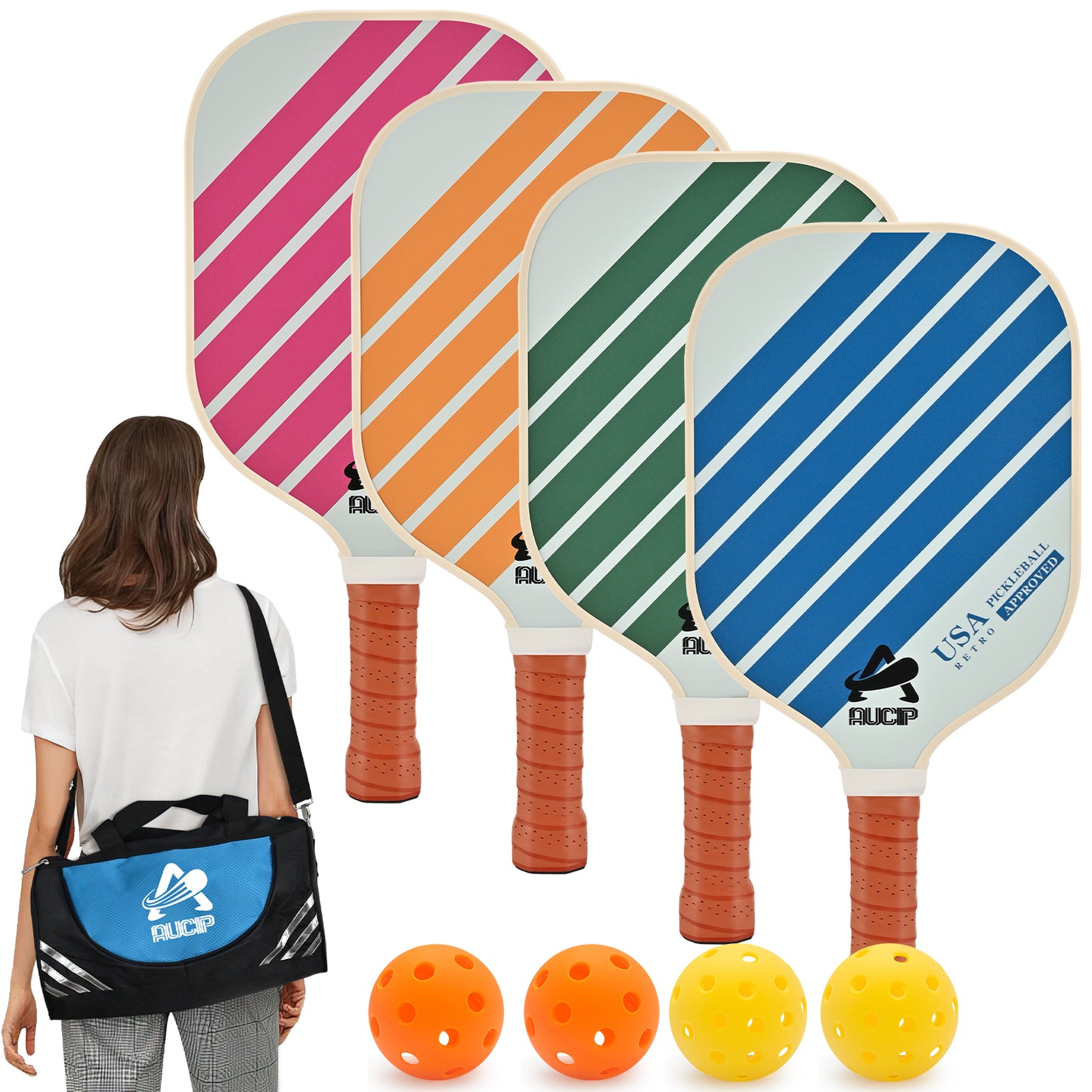 Four-Color Pickleball Paddle Set of 2