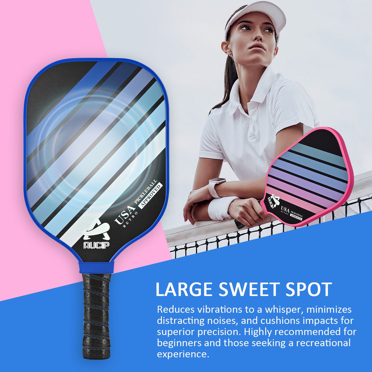 Blue Pink Classic-2 Sets Pickleball