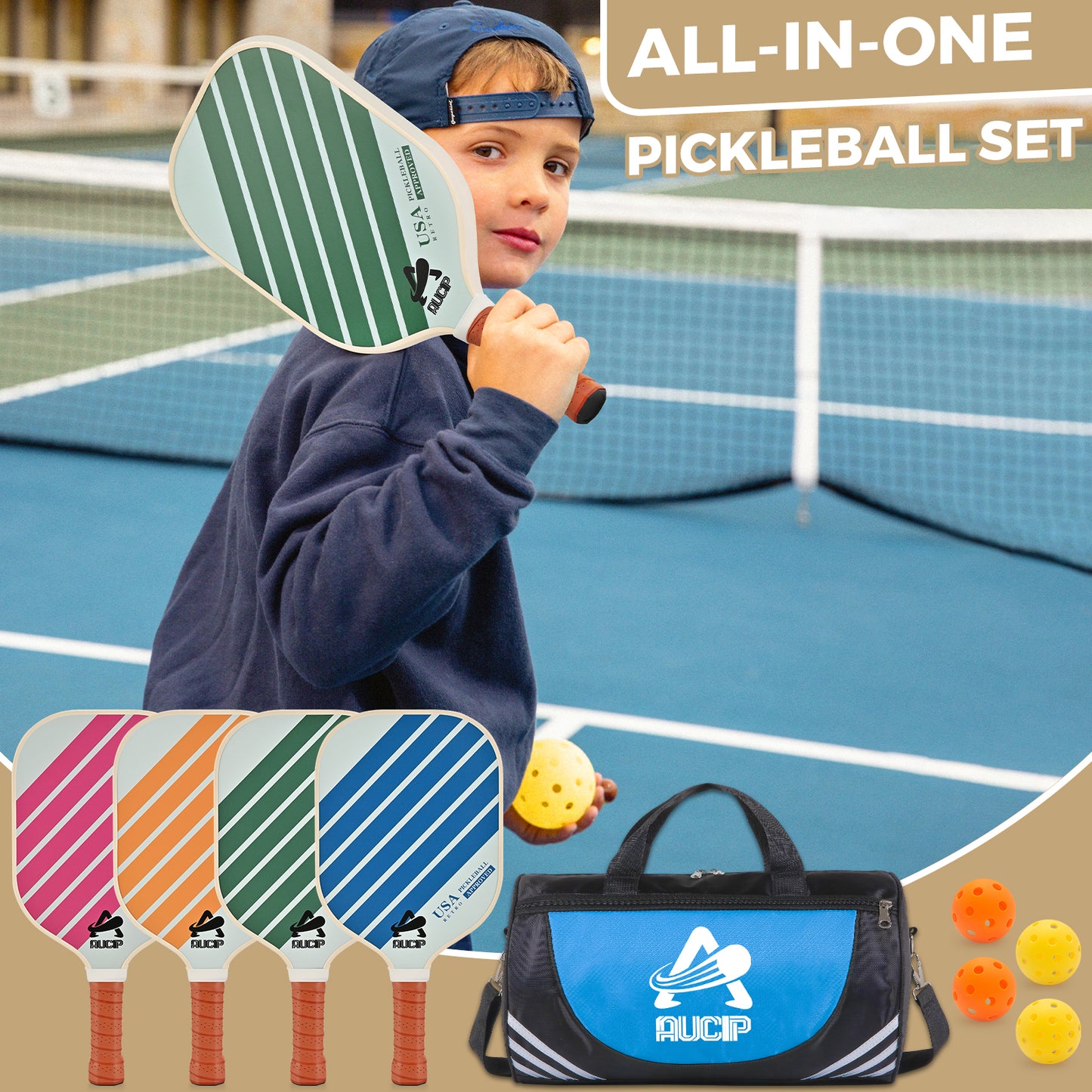 Four-Color Pickleball Paddle Set of 2